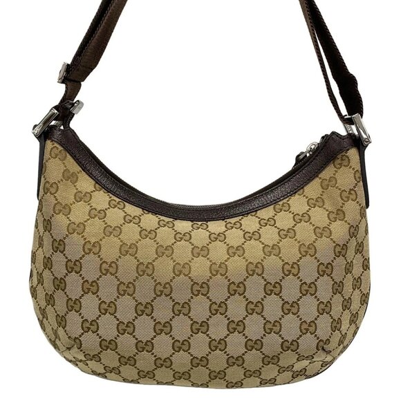 GUCCI GG Beige Dark Brown Jacquard Leather - Shoulder Bag 498-080825 - Picture 2 of 14